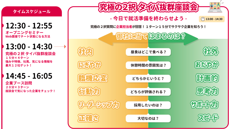 WEB企業研究フェア ワークライフバランス表彰企業42社出展！半日で就活準備を完結できるオンライン企業研究会 2024/2/19(月)